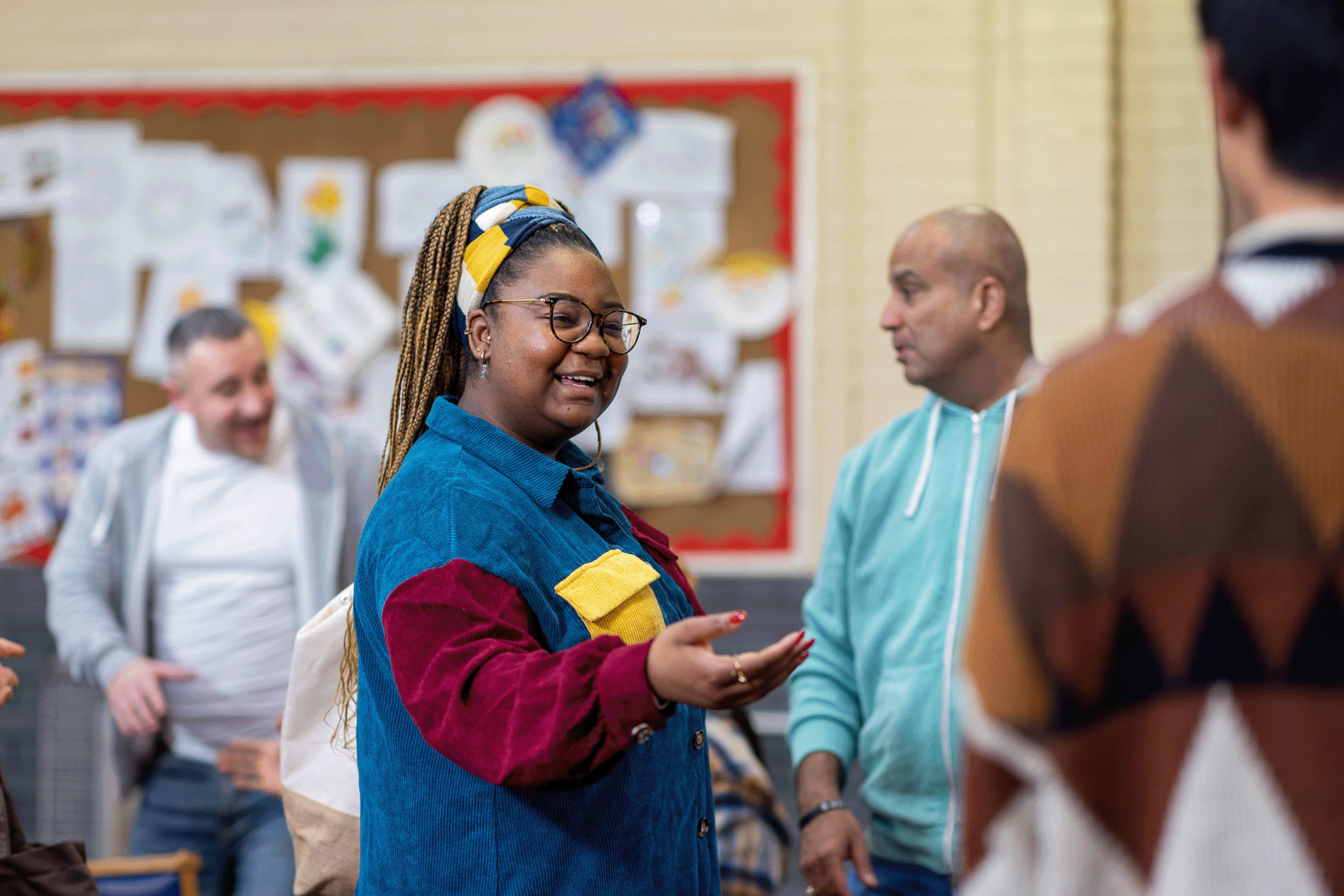 Group of people at a community public health event.