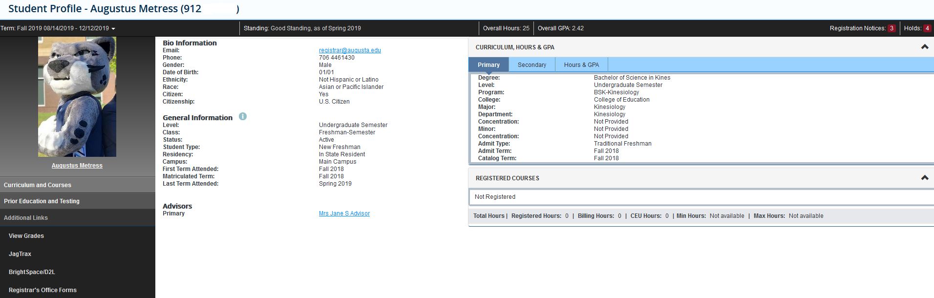 Student Profile Example