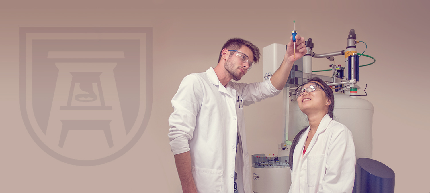 Research students with Augusta University logo to the left