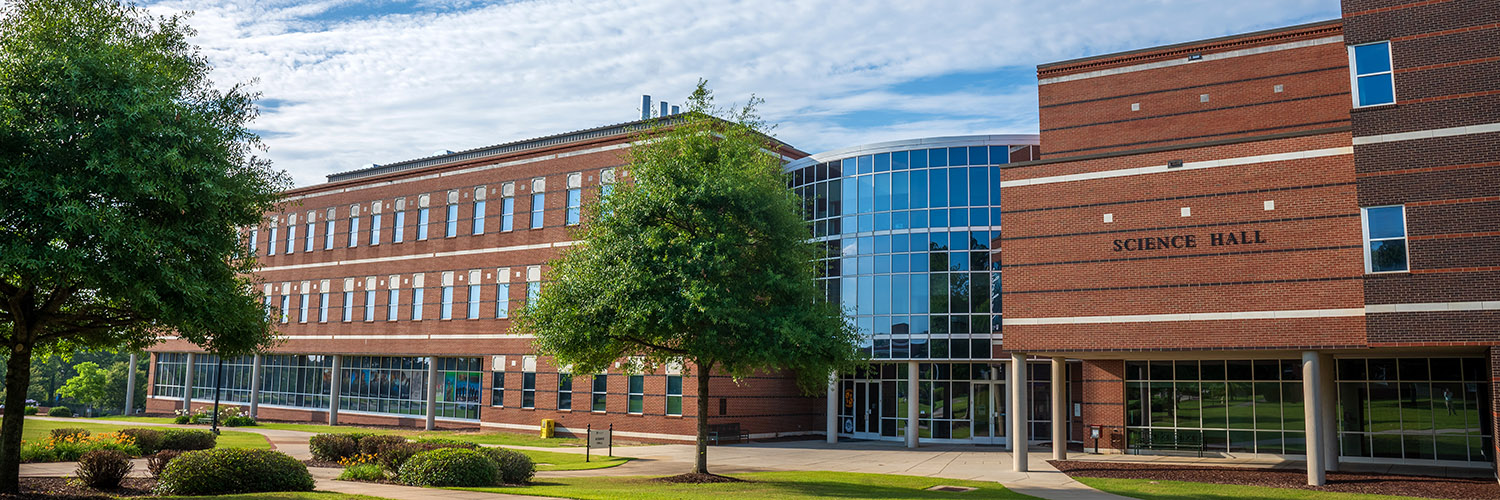 An exterior photo of Science Hall