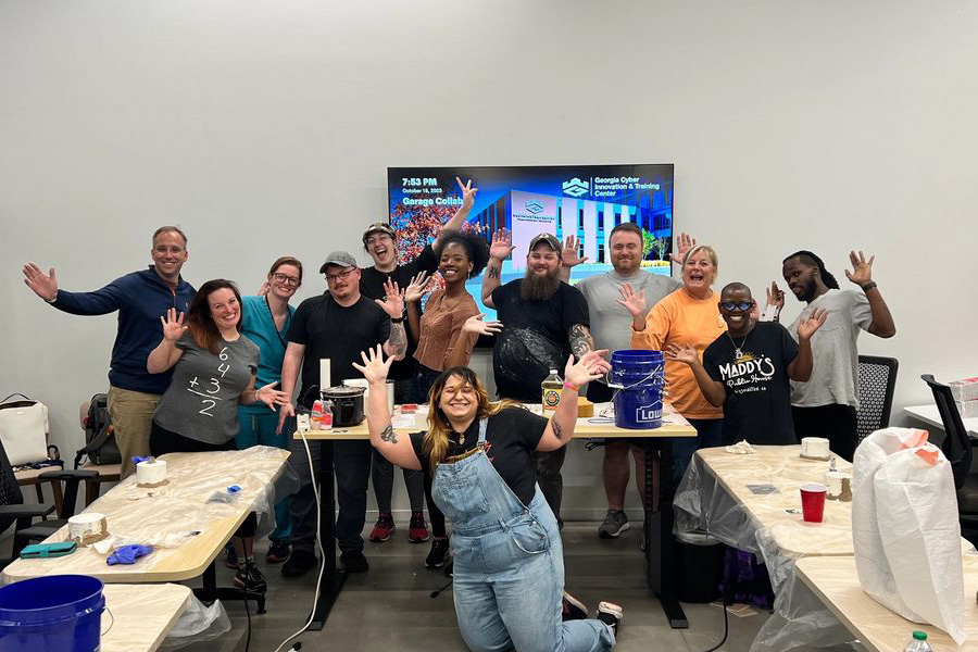 Group picture after clay work