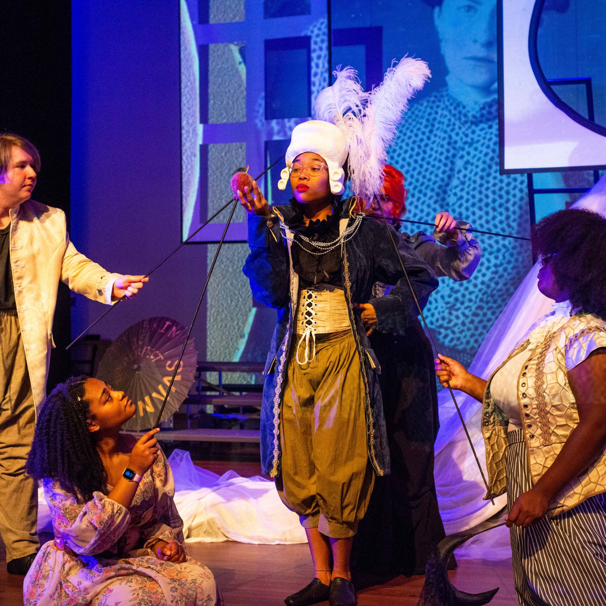 Students onstage in the Maxwell Theatre