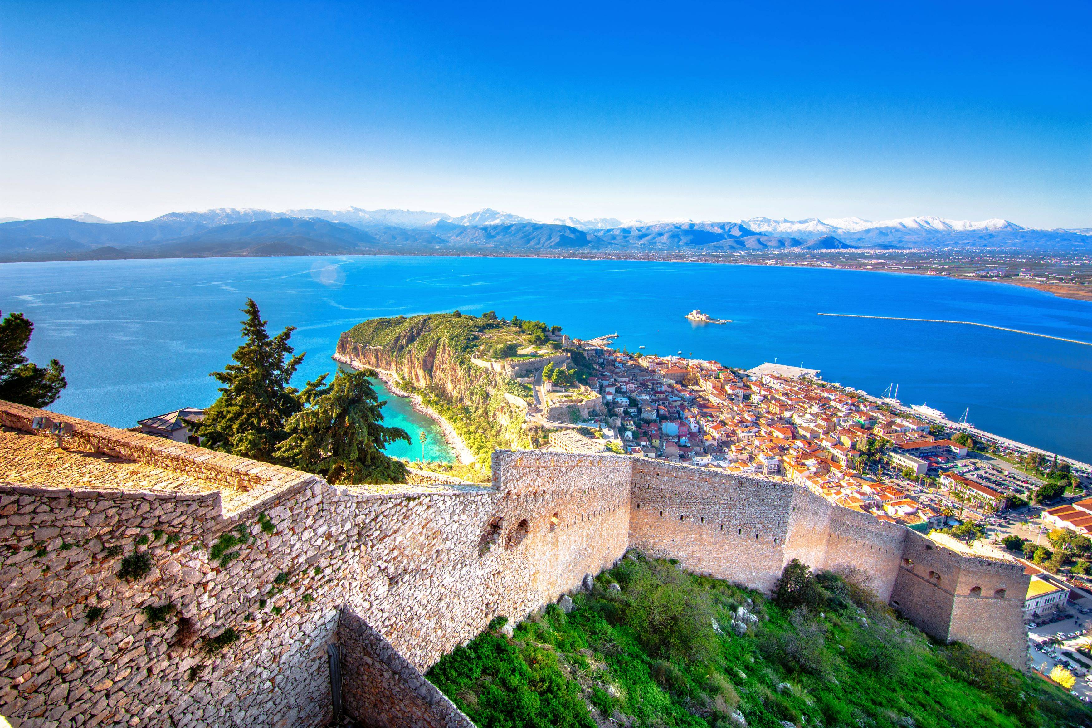 coastal Grecian city scape