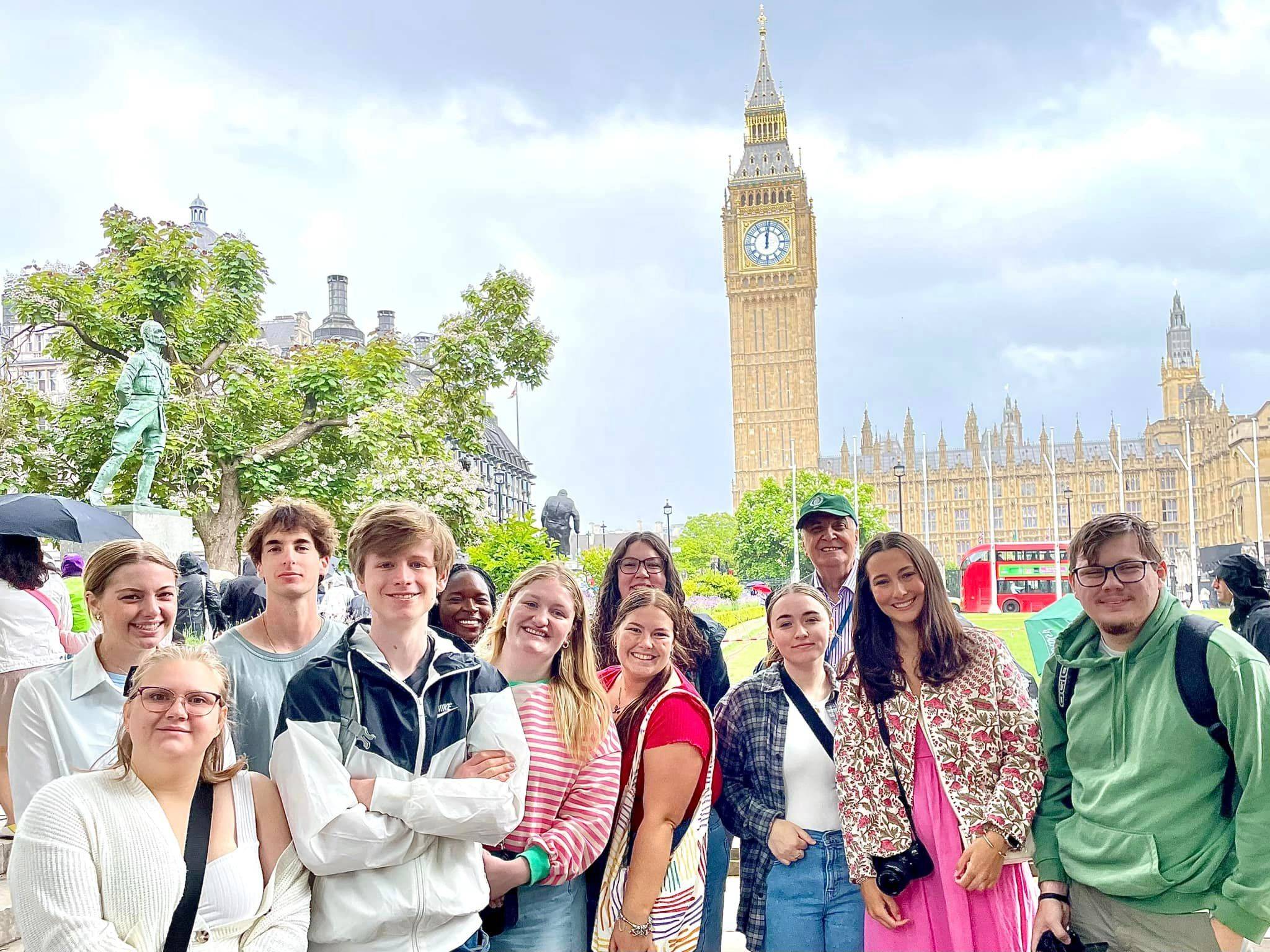 students posing in front of Big Ben