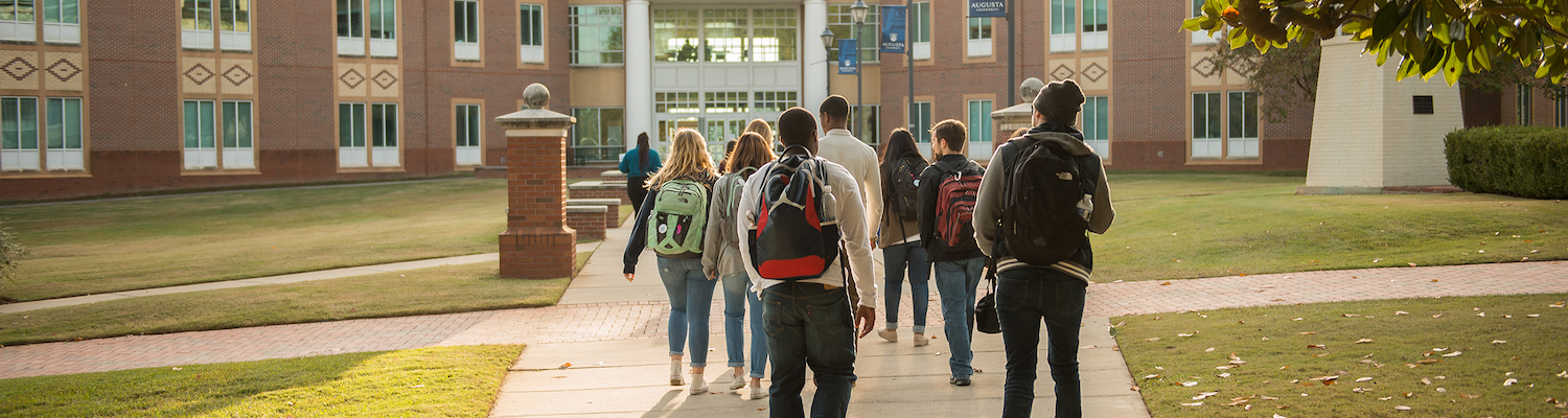 Students walking on campus