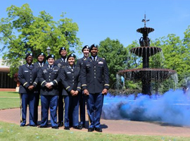 ROTC students recieving their commission