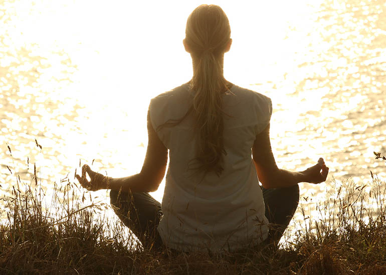 Woman meditating